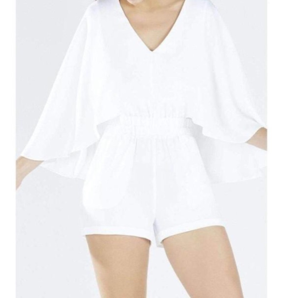 BCBG Maxazria White idina cape romper